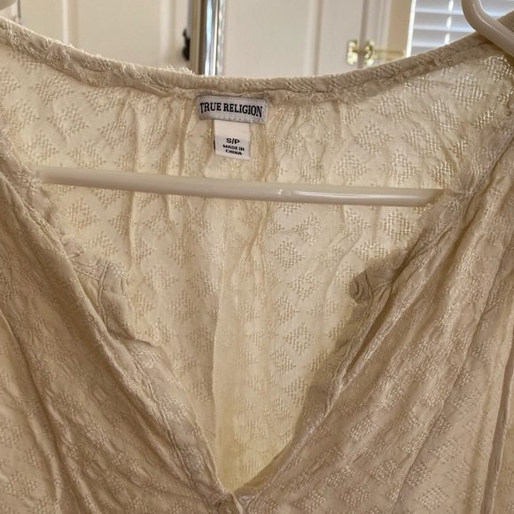 True religion cream blouse size small - Picture 2 of 14